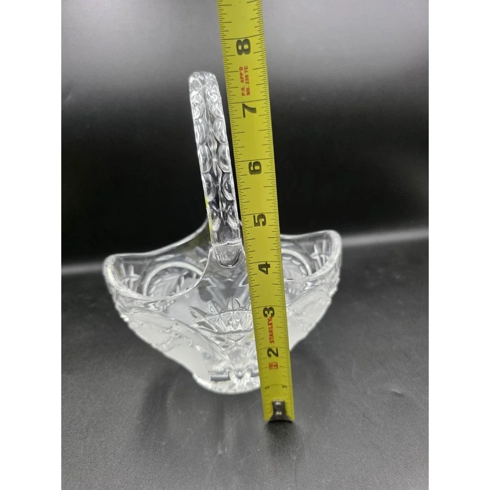 Bohemian Lead Crystal Basket Cut & Frosted‎ Pear Design 8